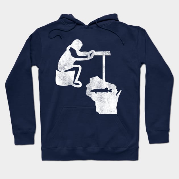 Wisconsin Ice Fishing - Wisconsin Fisherman Gift Hoodie by WearWisco